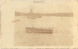 ** T2/T3 Osztrák-Magyar Haditengerészet Matrózai Evező Gyakorlat Közben / K.u.K. Kriegsmarine Regatta  / WWI Austro-Hung - Ohne Zuordnung