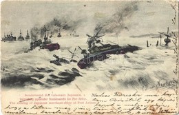 T3 1905 Versenkung Japanischer Handelsschiffe Bei Port Arthur / The Sinking Of Japanese Mechant Ships At Port Arthur. Ru - Unclassified