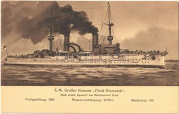 ** T1 S.M. Grosser Kreuzer Fürst Bismarck. Kaiserliche Marine /  SMS Fürst Bismarck, Victoria Louise-class Cruiser Of Im - Ohne Zuordnung