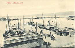 * T1 Fiume, Rijeka; Velebit Egycsavaros Tengeri Személyszállító Gőzhajó / Hungarian Sea Passenger Steamship In Molo Adam - Unclassified