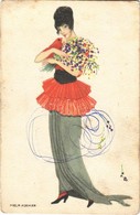 T2/T3 1917 Art Nouveau Lady. B.K.W.I. 641-3. S: Mela Koehler (worn Corners) - Ohne Zuordnung