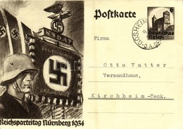 T2 1934 Reichsparteitag Nürnberg / Nuremberg Rally. NSDAP German Nazi Party Propaganda, Swastika; 6 Ga. (EK) - Ohne Zuordnung