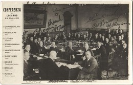 * T2 1925 Conferenza Di Locarno / Locarno Treaties. Printed Signatures Of Chamberlain, Mussolini, Briand, Benes, Luther, - Sin Clasificación