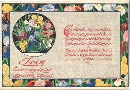 T2/T3 1914 Iris Élővirágüzlet. Budapest, Nádor Utca 15. Lengyel Lipót Műintézet Kiadása / Hungarian Flower Shop Advertis - Sin Clasificación