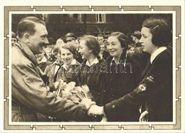 T2 Adolf Hitler With Hitlerjugend. NSDAP German Nazi Party Propaganda 6+19 Ga. + So. Stpl - Sin Clasificación