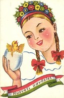 T2 Húsvéti üdvözlet / Easter Greeting Card, Hungarian Folklore - Sin Clasificación