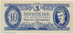 1948. 'Bankos Bál' 10Ft-os Belépőjegy/meghívó A Bálra T:II- - Sin Clasificación