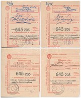 1952-1958. 4db Kitöltött Elismervény T:III - Ohne Zuordnung