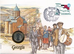 Grúzia Felbélyegzett Borítékban, Bélyegzéssel, Benne Oroszország 1992. 10R, Német Nyelvű Leírással T:I 
Georgia In Envel - Unclassified