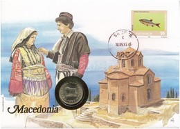 Macedónia 1993. 1D Felbélyegzett Borítékban, Bélyegzéssel, Német Nyelvű Leírással T:I 
Macedonia 1993. 1 Denar In Envelo - Sin Clasificación