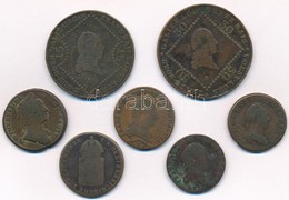 1762-1816. 7db Klf Magyar és Osztrák Verdejelű Rézkrajcár, Közte 1782B 1kr Cu 'II. József', 1807S 30kr Cu 'I. Ferenc' T: - Sin Clasificación