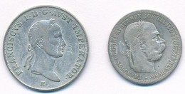 1833E 20kr Ag 'I. Ferenc' + Ausztria 1894. 1K Ag 'Ferenc József' T:2- Juszt. - Sin Clasificación