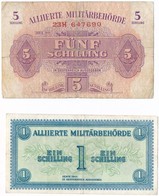 Ausztria / Szövetséges Megszállás 1944. 1Sch + 5Sch T:III,III- 
Austria / Allied Occupation 1944. 1 Schilling + 5 Schill - Sin Clasificación