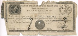 Franciaország / Rouen 1797-1803. 20Fr 'annulé (érvénytelen)' Felülbélyegzéssel T:IV 
France Rouen 1797-1803. 20 Francs ' - Unclassified