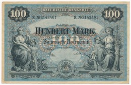 Német Birodalom / Bajorország 1900. 100M Vízjeles Papíron T:II-
German Empire / Bavaria 1900. 100 Mark On Watermarked Pa - Unclassified