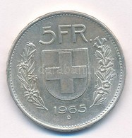 Svájc 1965B 5Fr Ag T:1- Kis Patina, Ph. 
Switzerland 1965B 5 Francs Ag C:AU Small Patina, Edge Error Krause KM#40 - Sin Clasificación