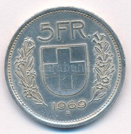 Svájc 1969B 5Fr Ag T:1- Ujjlenyomat, Kis Ph. 
Switzerland 1969B 5 Francs Ag C:AU Fingerprint, Small Edge Error Krause KM - Sin Clasificación