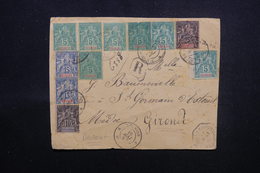 RÉUNION - Devant D'enveloppe En Recommandé De St Denis Pour La France En 1897, Affran.type Groupe Par Multiple - L 51666 - Storia Postale