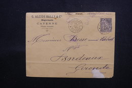 GUYANE - Enveloppe Commerciale De Cayenne Pour Bordeaux En 1890, Affranchissement Alphée Dubois - L 51672 - Covers & Documents