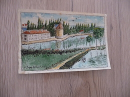 Aquarelle Originale Gaston Séguy De Charaz( Neuilly Villeneuve Sur Yonne - Aquarel