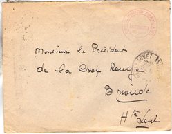 Enveloppe Adressée Au Président De La Croix Rouge à Brioude.  Cachet Croix Rouge Française Paulhaguet (haute Loire) - Croix Rouge