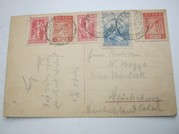 1914 , Karte Aus Korfu Mit Vignette , Nach Deutschland - Storia Postale