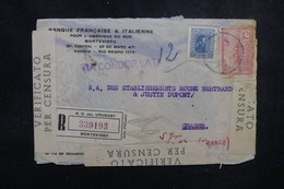 URUGUAY - Enveloppe Commerciale En Recommandé De Montevideo Pour La France En 1941 Avec Contrôle Postal - L 51681 - Uruguay