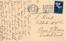 31 XII 1936  NVPH 292   Enkelfrankering Op  Nieuwjaarskaart Van 's-Gravenhage Naar Peine  Deutschland - Lettres & Documents