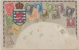 LUXEMBOURG - 1900 ENV - CARTE POSTALE REPRESENTANT LES TIMBRES Du LUXEMBOURG - 1891 Adolphe Front Side