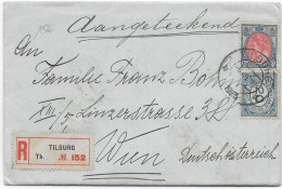 NEDERLAND - 1923 - ENVELOPPE RECOMMANDEE De TILBURG => WIEN (AUTRICHE) - Briefe U. Dokumente
