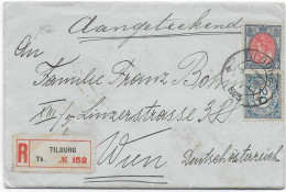 NEDERLAND - 1923 - ENVELOPPE RECOMMANDEE De TILBURG => WIEN (AUTRICHE) - Covers & Documents