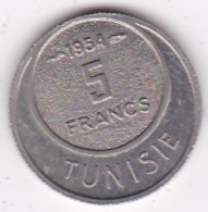TUNISIE. 5 FRANCS 1954 (AH 1373). Copper Nickel - Tunisie