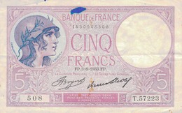 J26 - Billet 5 Francs - Type Violet - 1933 - 5 F 1917-1940 ''Violet''