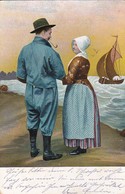 AK Paar In Tracht Am Meer - Holland (?) - Segelschiff - Mosbach Nach Mauer Amt Heidelberg - 1906 (46941) - Personnages