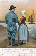 AK Paar In Tracht Am Meer - Holland (?) - Segelschiff - Mosbach Nach Mauer Amt Heidelberg - 1906 (46941) - Personen