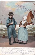 AK Paar In Tracht Am Meer - Holland (?) - Segelschiff - Mosbach Nach Mauer Amt Heidelberg - 1906 (46942) - Personajes