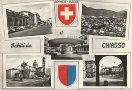 Y5494 Saluti Da Chiasso - Panorama Vedute Multipla - Dogana - Auto Cars Voitures / Viaggiata 1959 - Chiasso