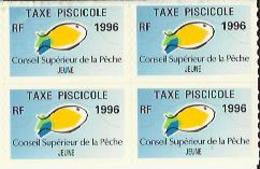 Taxes Pisicoles JEUNES - Année 1996 - Bloc De 4 Timbres - Pêche