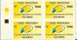 Taxes Pisicoles COMPLETE - Année 1998 - Bloc De 4 Timbres - Fischerei