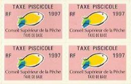 Taxes Pisicoles DE BASE - Année 1997 - Bloc De 4 Timbres - Pêche