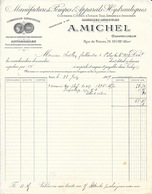 Facture Manufacture De Pompes Et Appareils Hydrauliques A. Michel, Machines Agricoles - Vichy 1909 - 1900 – 1949