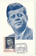 ARGENTINE - Carte Maximum - 4 Pesos - JOHN F. KENNEDY - Buenos Aires - 14 Avril 1964 - Kennedy (John F.)