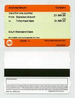 Transport Ticket. 2019. Adult. Go And Back. From Stansted Airport To Tottenham Hale. London Londres United Kingdom - Europa