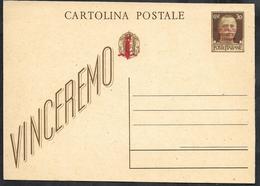 W318  - INTERO POSTALE 30 C. VINCEREMO SOPRASTAMPATO R.S.I. - Postwaardestukken