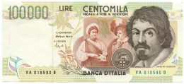 100000 LIRE BANCA D'ITALIA CARAVAGGIO II TIPO LETTERA A 12/05/1994 SUP - Otros & Sin Clasificación