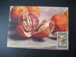 Carte Maximum  Algérie 1932 3 ème Foire D'Oran Agrumes Pamplemousses Fruits - Maximumkarten