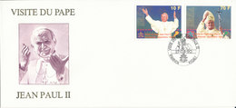 RWANDA FDC   1990 VISITE DU PAPE JEAN PAUL II - 1990-…