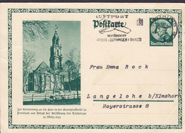 Deutsches Reich Postal Stationery Ganzsache Garnisonkirche Friedrich D. Grosse Slogan 'Luftpost' HAMBURG 1933 LANGELOHE - Cartoline