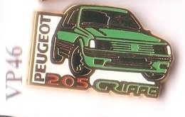 VP46 Pin's PEUGEOT 205 Verte Signé HELIUM Achat Immédiat - Peugeot