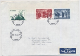 Michel 783, 865-866 Auf Brief Gelaufen Kristiansand - Dietikon - Covers & Documents